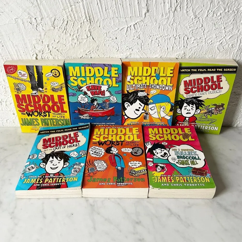 Middle School Series 7 Paperback Chapter Books for Kids by James Patterson